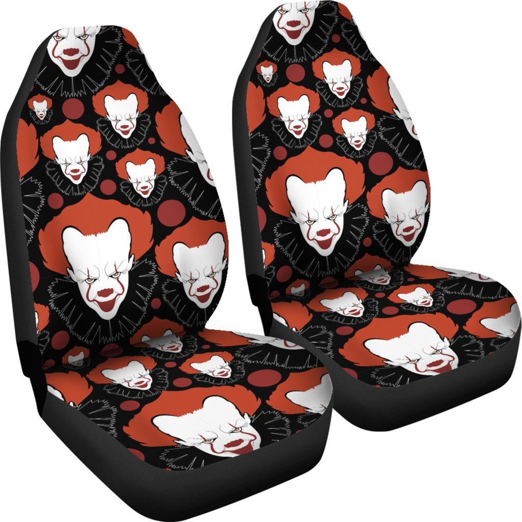 Scary Clown Pattern Print Universal Fit Car Seat Covers-grizzshop