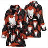 Scary Clown Pattern Print Women Long Robe-grizzshop