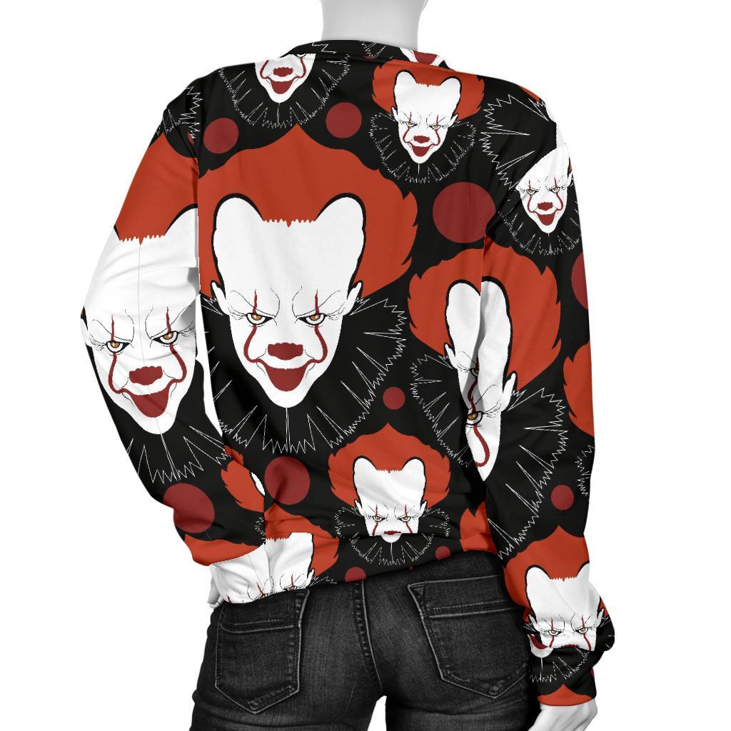 Scary Clown Pattern Print Women's Sweatshirt-grizzshop