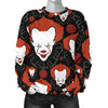 Scary Clown Pattern Print Women's Sweatshirt-grizzshop