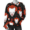 Scary Clown Pattern Print Women's Sweatshirt-grizzshop