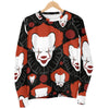 Scary Clown Pattern Print Women's Sweatshirt-grizzshop