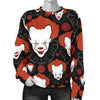 Scary Clown Pattern Print Women's Sweatshirt-grizzshop