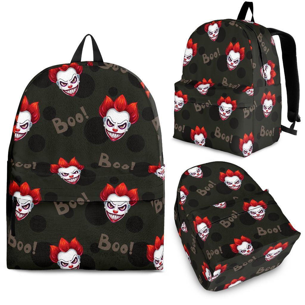 Scary Clown Print Pattern Backpack-grizzshop