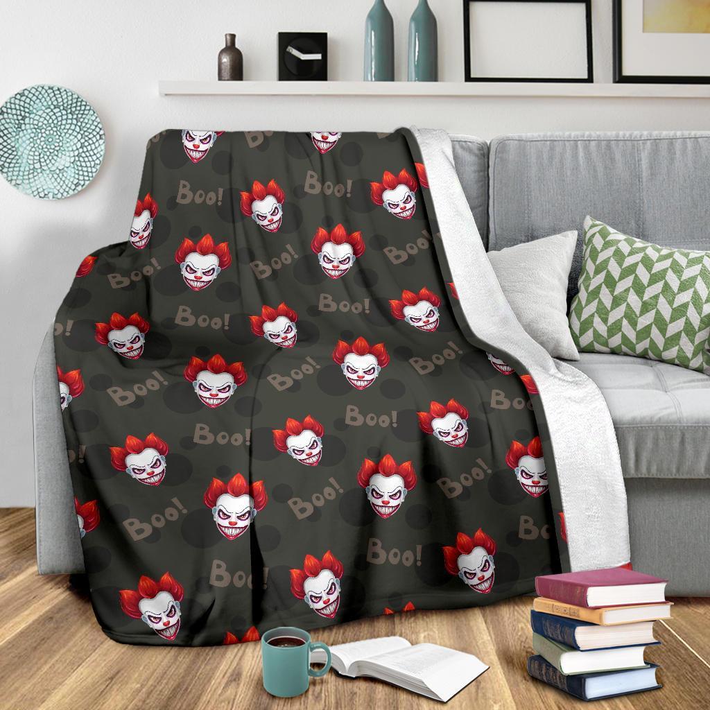 Scary Clown Print Pattern Blanket-grizzshop