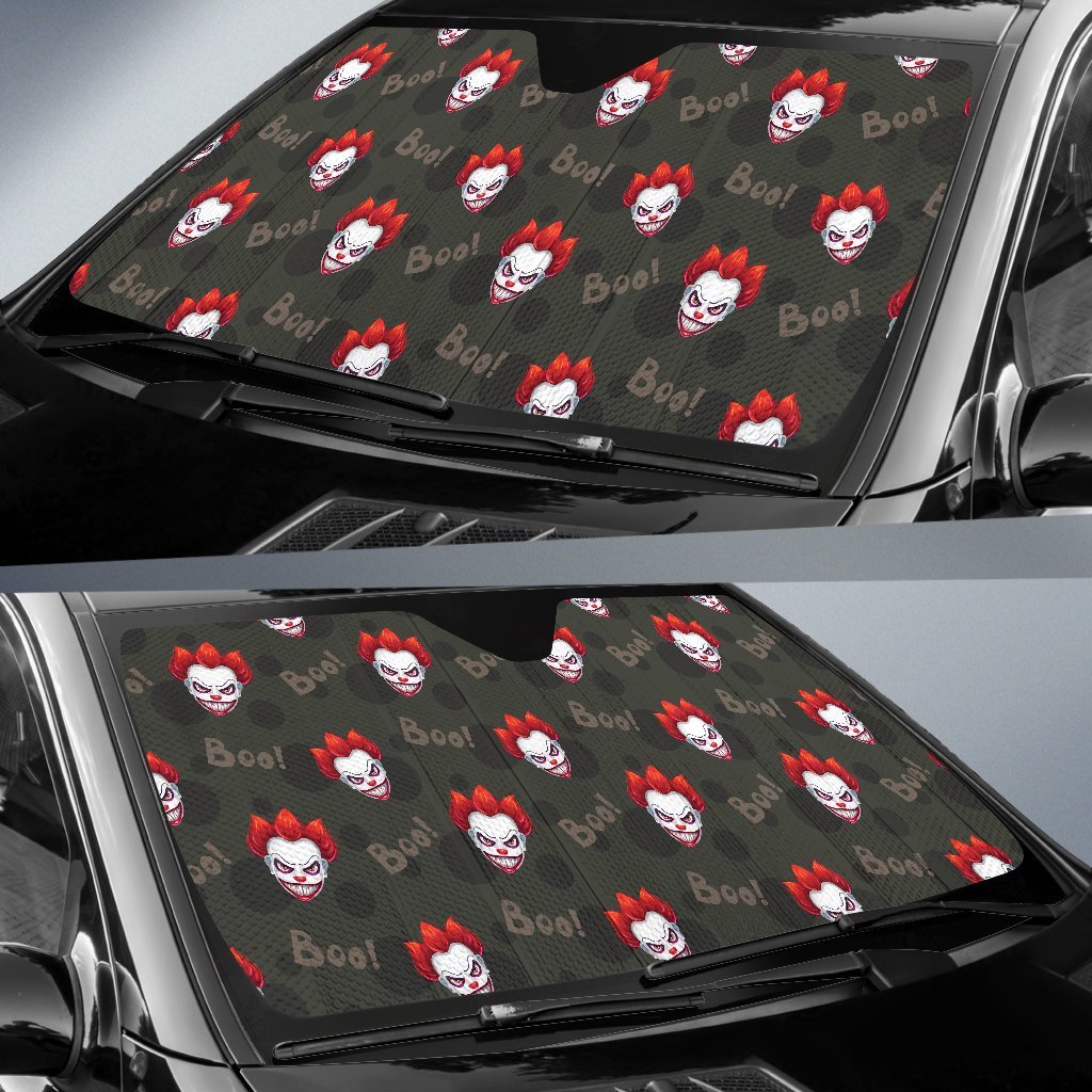 Scary Clown Print Pattern Car Sun Shade-grizzshop