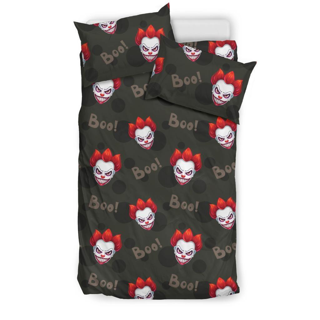 Scary Clown Print Pattern Duvet Cover Bedding Set-grizzshop