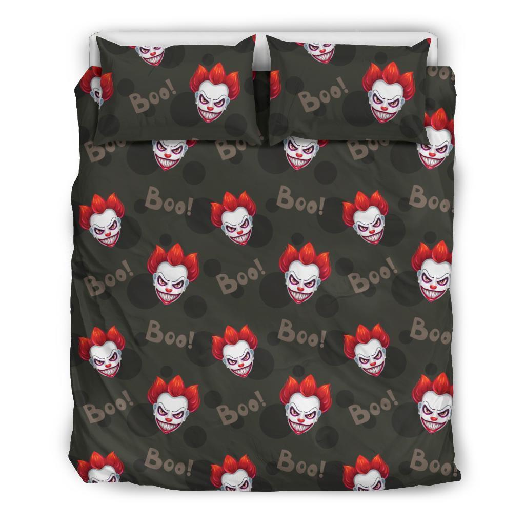 Scary Clown Print Pattern Duvet Cover Bedding Set-grizzshop