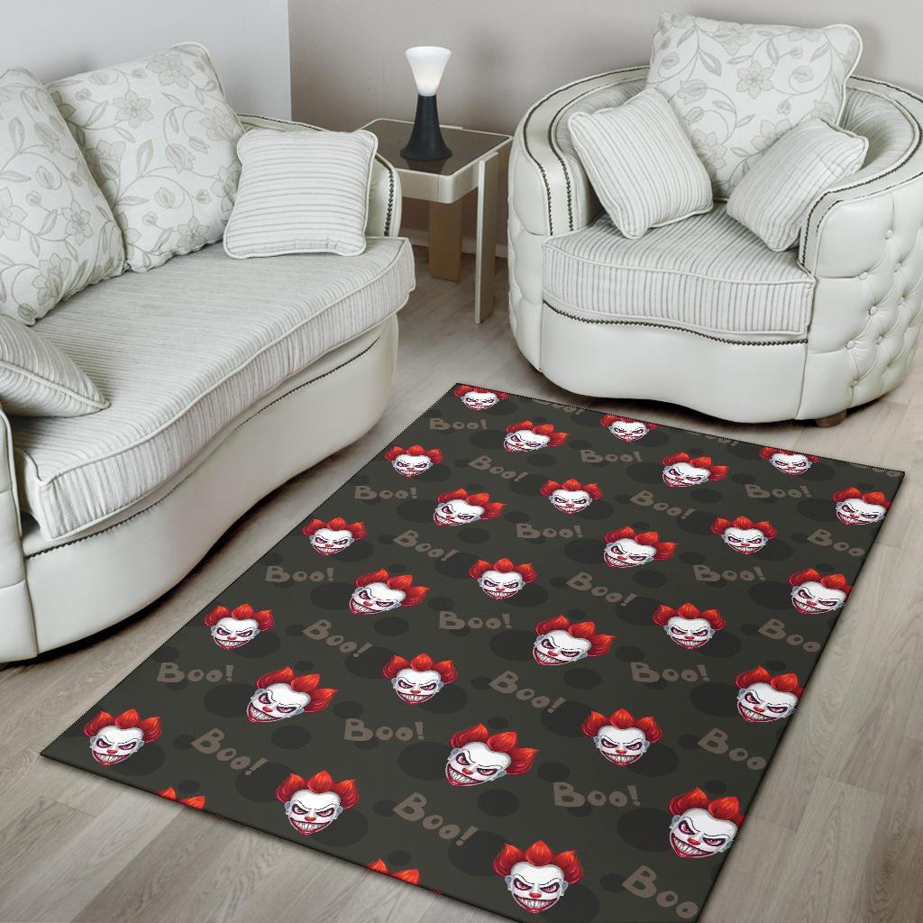 Scary Clown Print Pattern Floor Mat-grizzshop