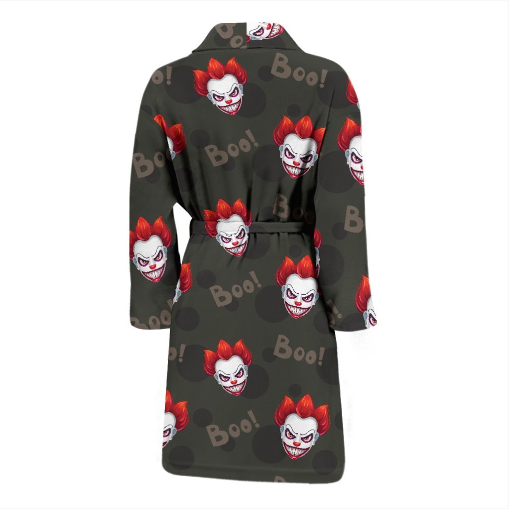 Scary Clown Print Pattern Men Long Robe-grizzshop