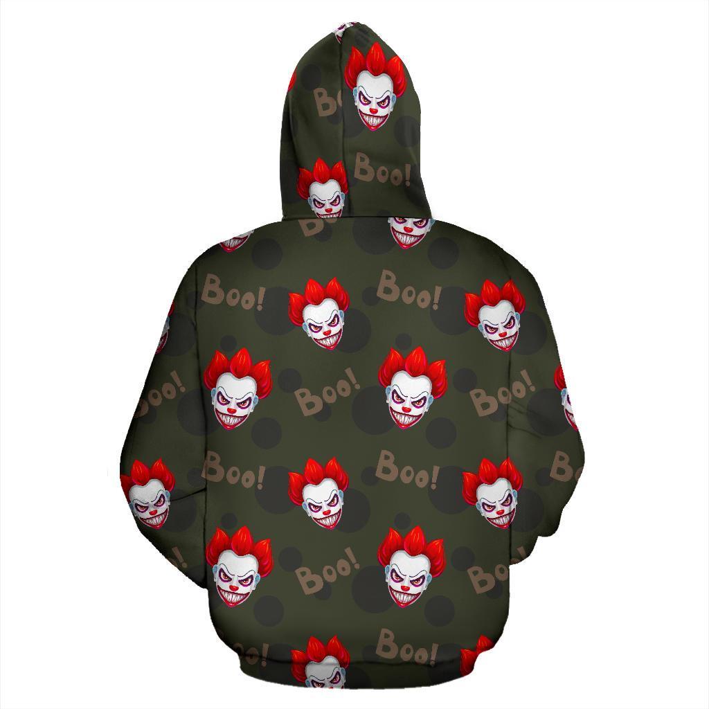 Scary Clown Print Pattern Men Women Pullover Hoodie-grizzshop