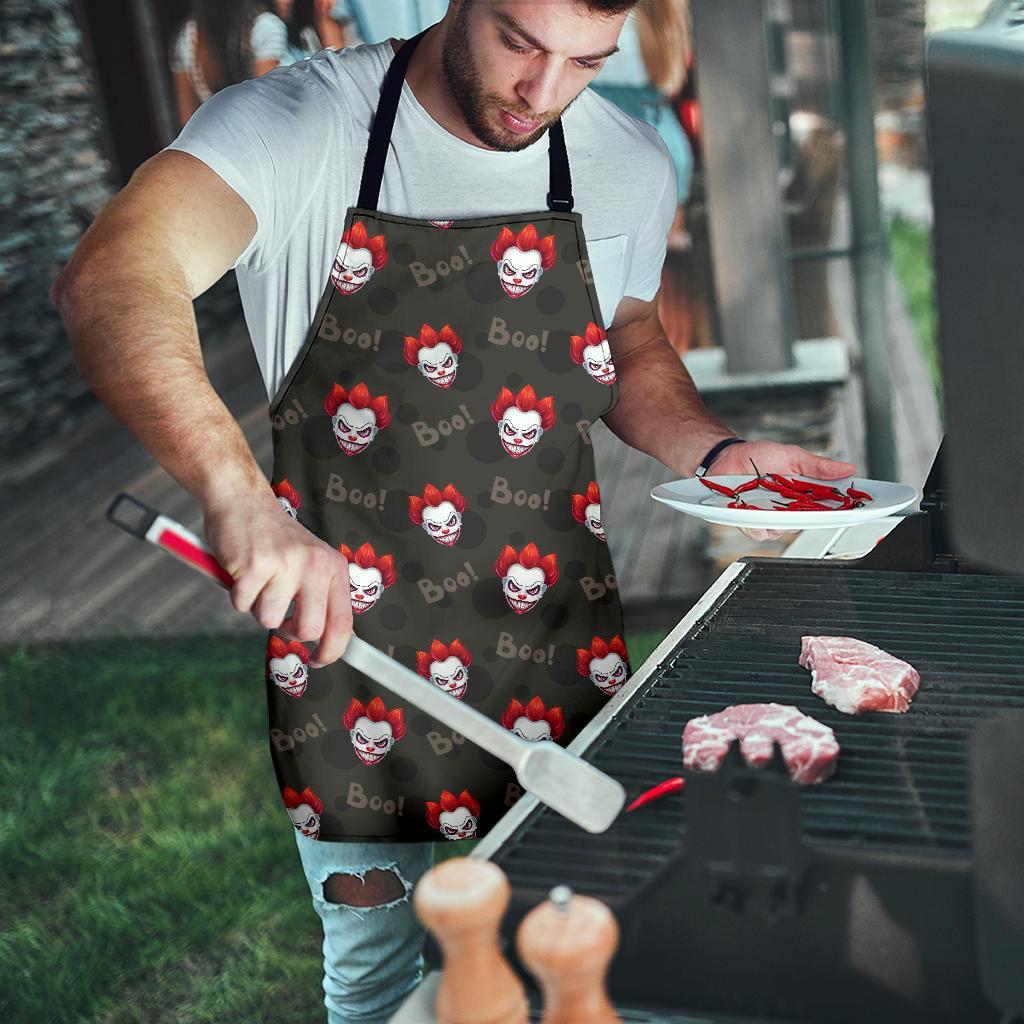 Scary Clown Print Pattern Men's Apron-grizzshop