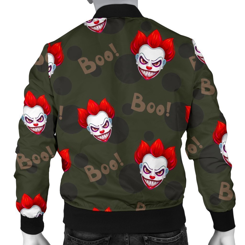 Scary Clown Print Pattern Men's Bomber Jacket-grizzshop