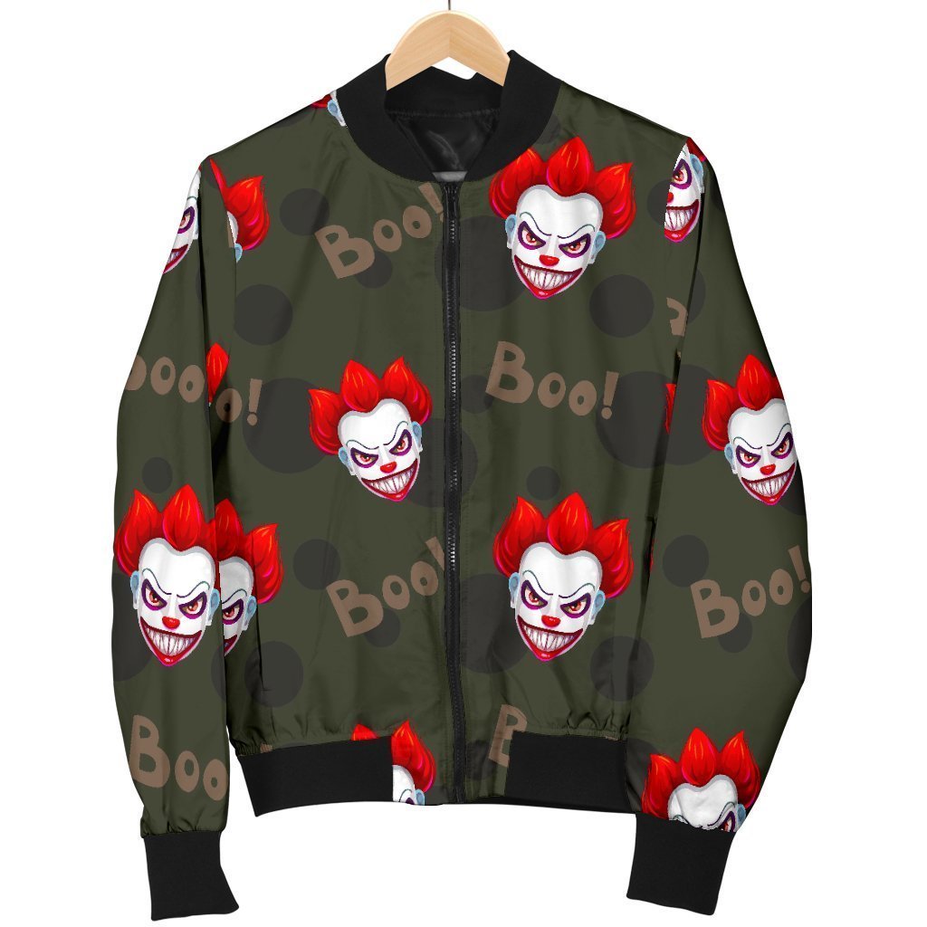 Scary Clown Print Pattern Men's Bomber Jacket-grizzshop