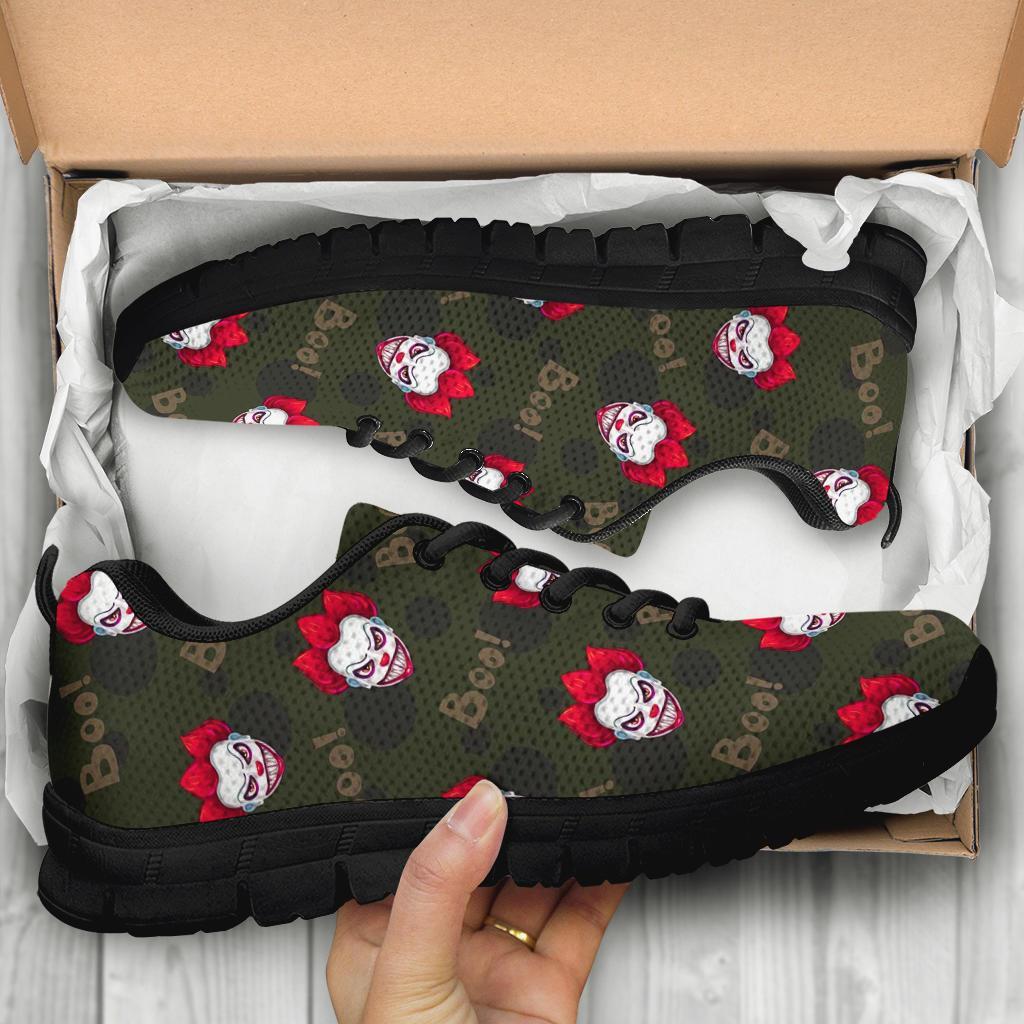 Scary Clown Print Pattern Sneaker Shoes For Men Women-grizzshop