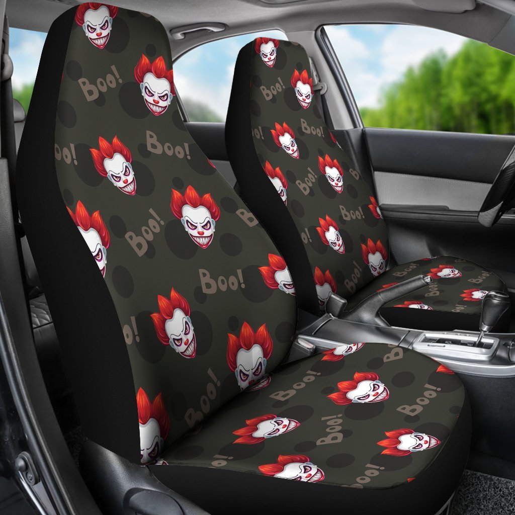 Scary Clown Print Pattern Universal Fit Car Seat Covers-grizzshop