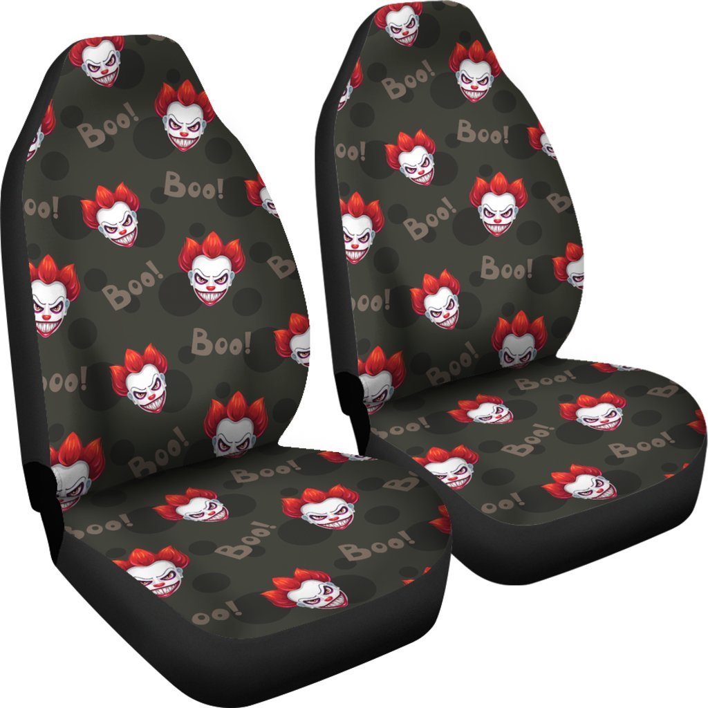 Scary Clown Print Pattern Universal Fit Car Seat Covers-grizzshop