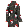 Scary Clown Print Pattern Women Long Robe-grizzshop