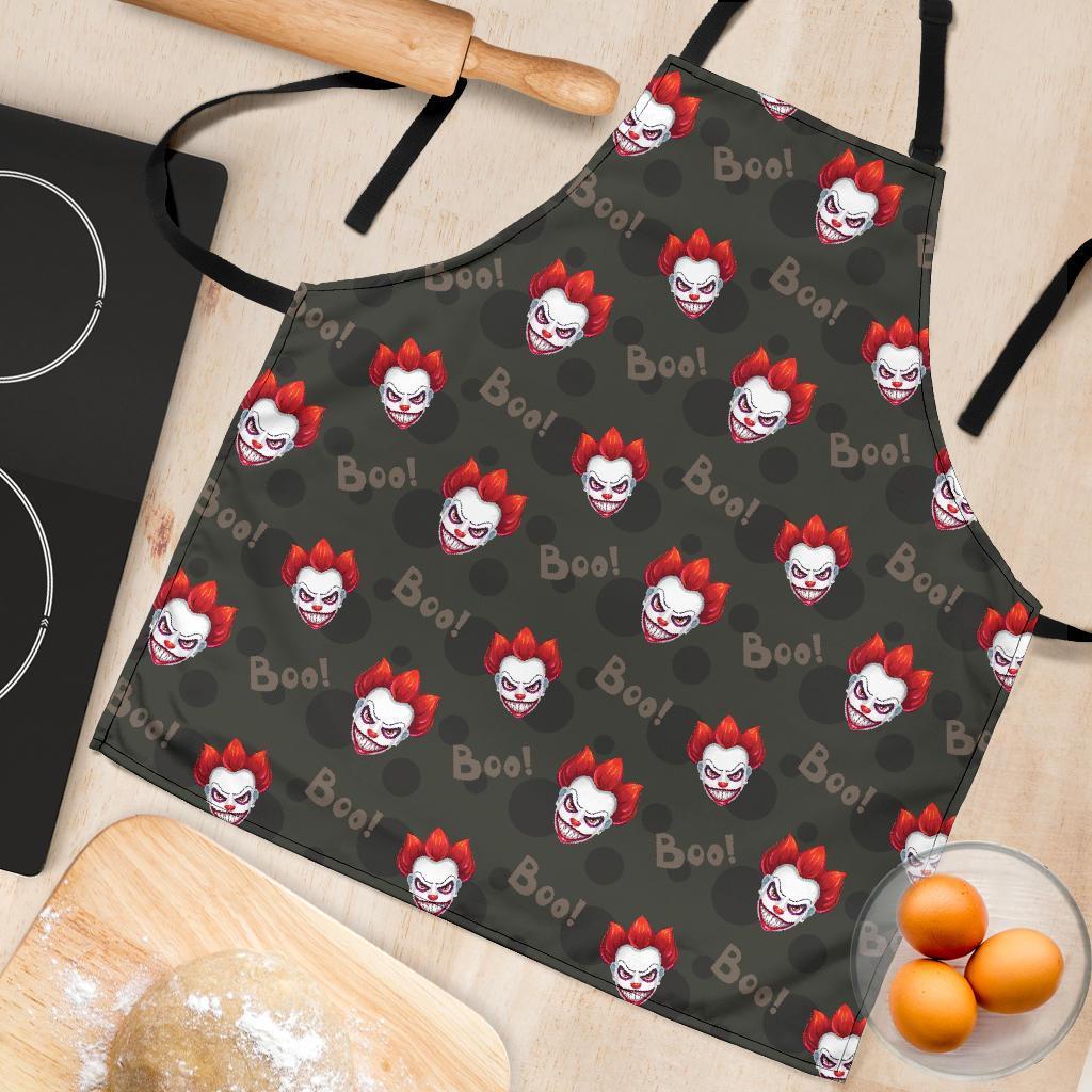 Scary Clown Print Pattern Women's Apron-grizzshop