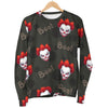 Scary Clown Print Pattern Women's Sweatshirt-grizzshop