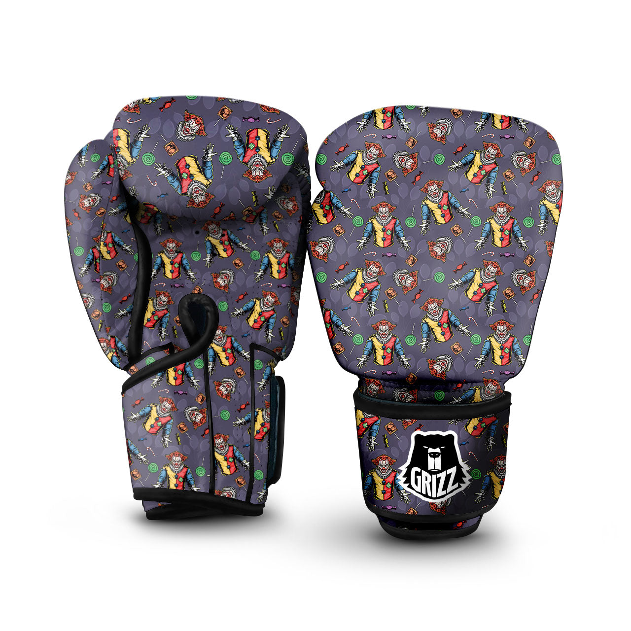 Scary Evil Clown Print Pattern Boxing Gloves-grizzshop
