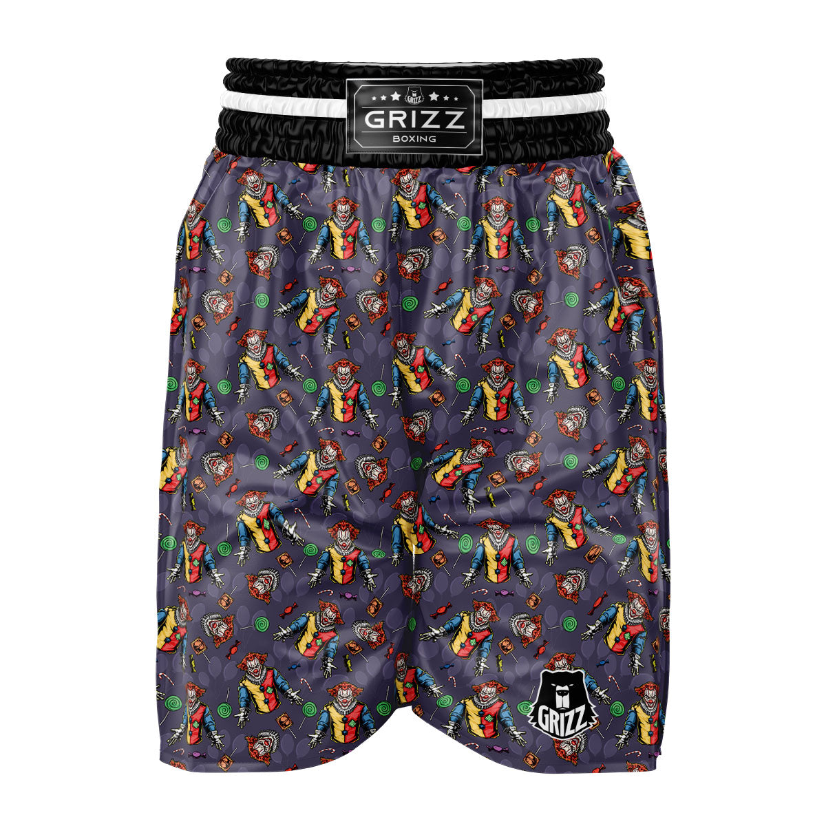 Scary Evil Clown Print Pattern Boxing Shorts-grizzshop