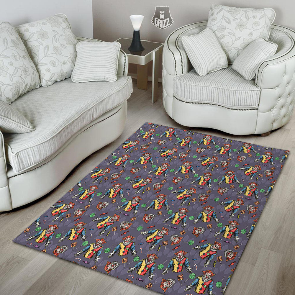 Scary Evil Clown Print Pattern Floor Mat-grizzshop