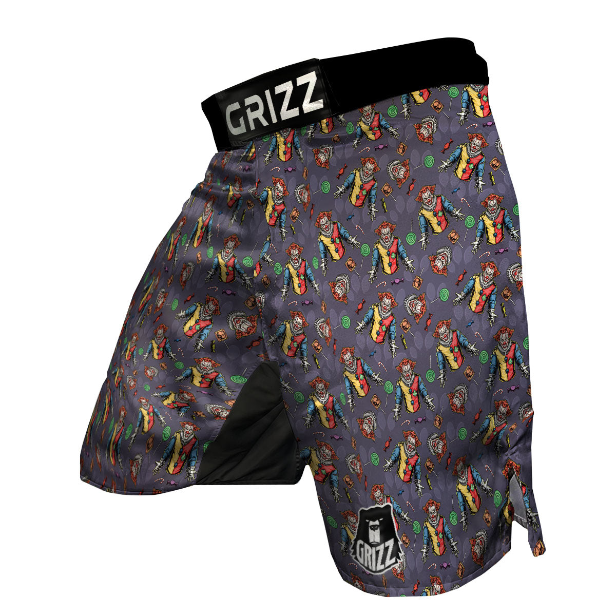 Scary Evil Clown Print Pattern MMA Shorts-grizzshop