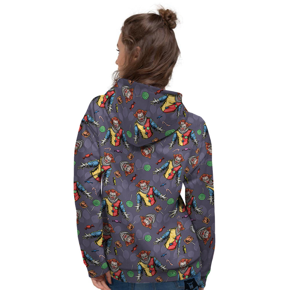Scary Evil Clown Print Pattern Women's Hoodie-grizzshop