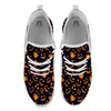 Scary Pumpkin Halloween Print Pattern White Athletic Shoes-grizzshop