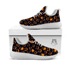 Scary Pumpkin Halloween Print Pattern White Athletic Shoes-grizzshop