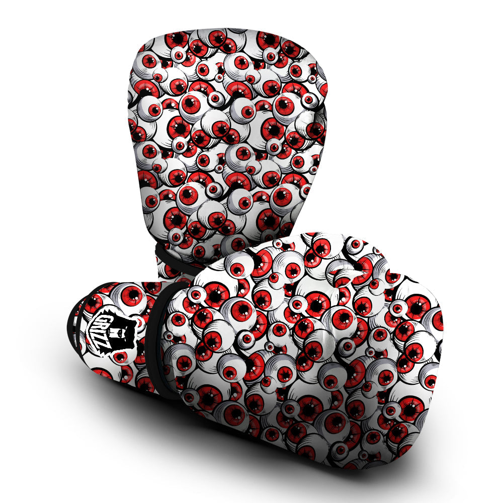 Scary Red Eyes Print Pattern Boxing Gloves-grizzshop