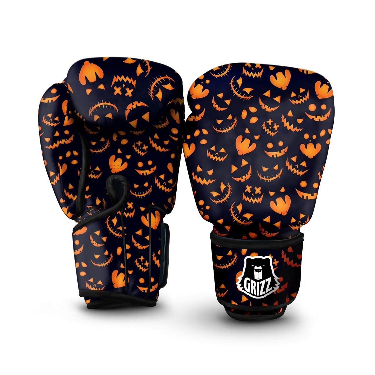 Scary Pumpkin Halloween Print Pattern Boxing Gloves-grizzshop