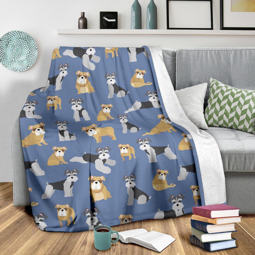Schnauzer Dog Print Pattern Blanket-grizzshop