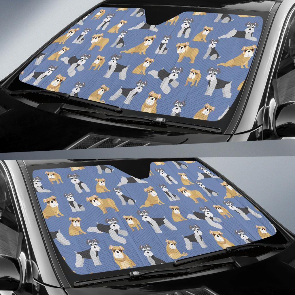 Schnauzer Dog Print Pattern Car Sun Shade-grizzshop