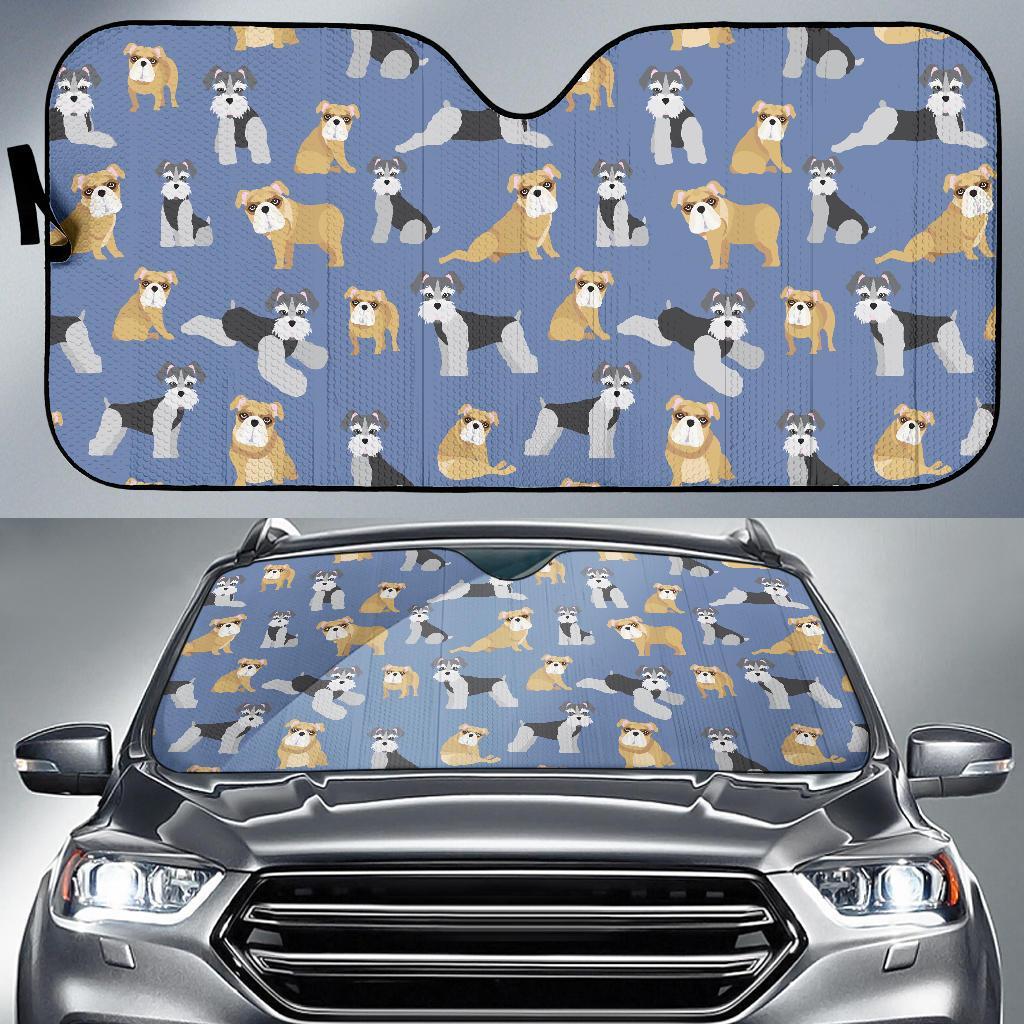 Schnauzer Dog Print Pattern Car Sun Shade-grizzshop