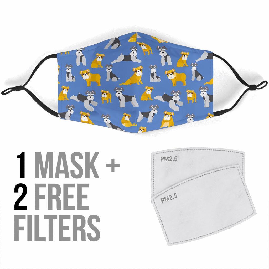 Schnauzer Dog Print Pattern Face Mask-grizzshop