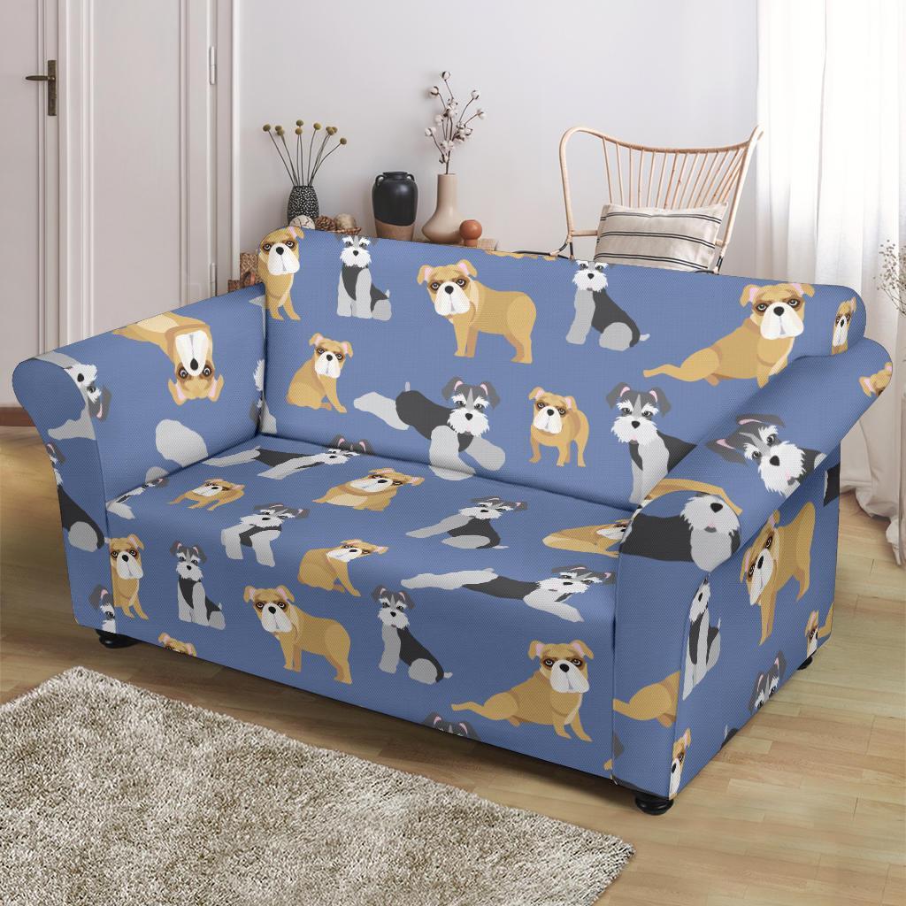 Schnauzer Dog Print Pattern Loveseat Cover-grizzshop