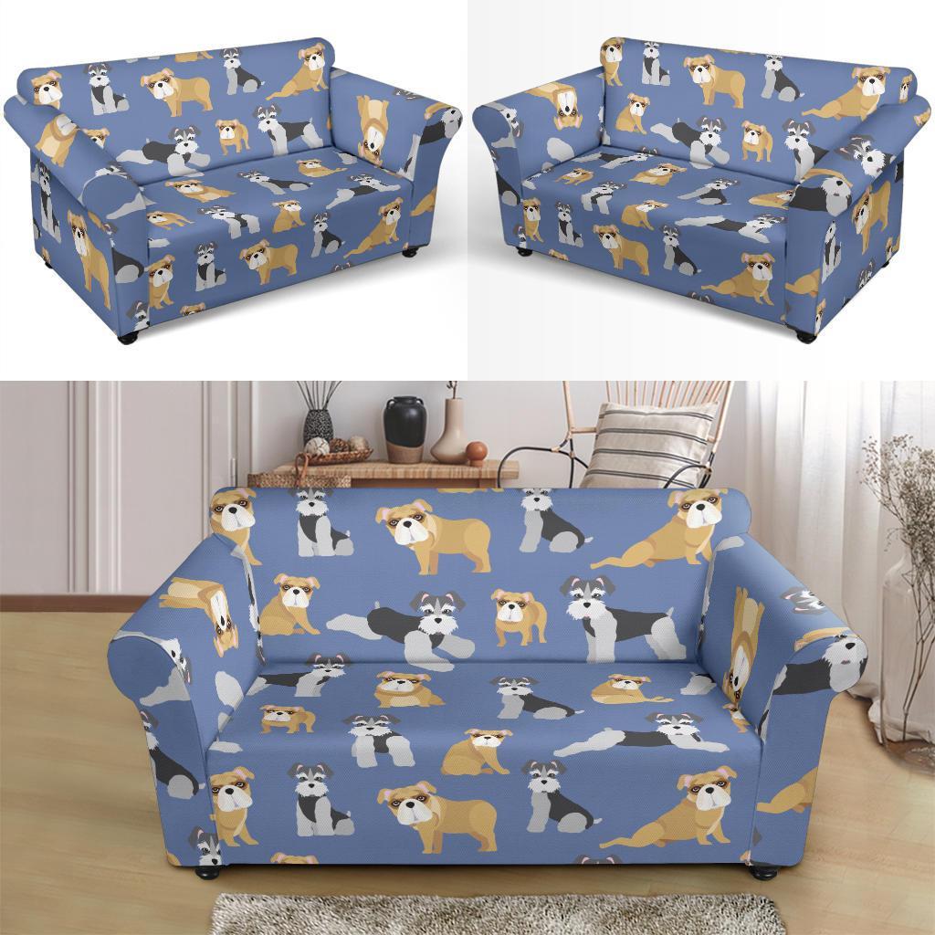 Schnauzer Dog Print Pattern Loveseat Cover-grizzshop