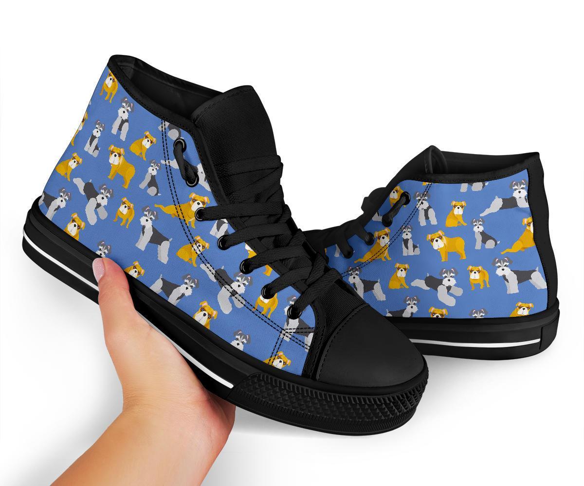 Schnauzer Dog Print Pattern Men Women's High Top Shoes-grizzshop