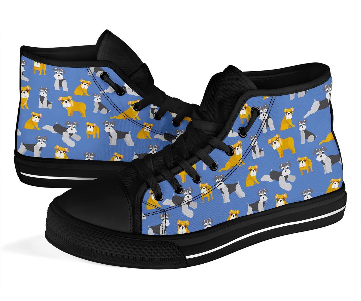 Schnauzer Dog Print Pattern Men Women's High Top Shoes-grizzshop