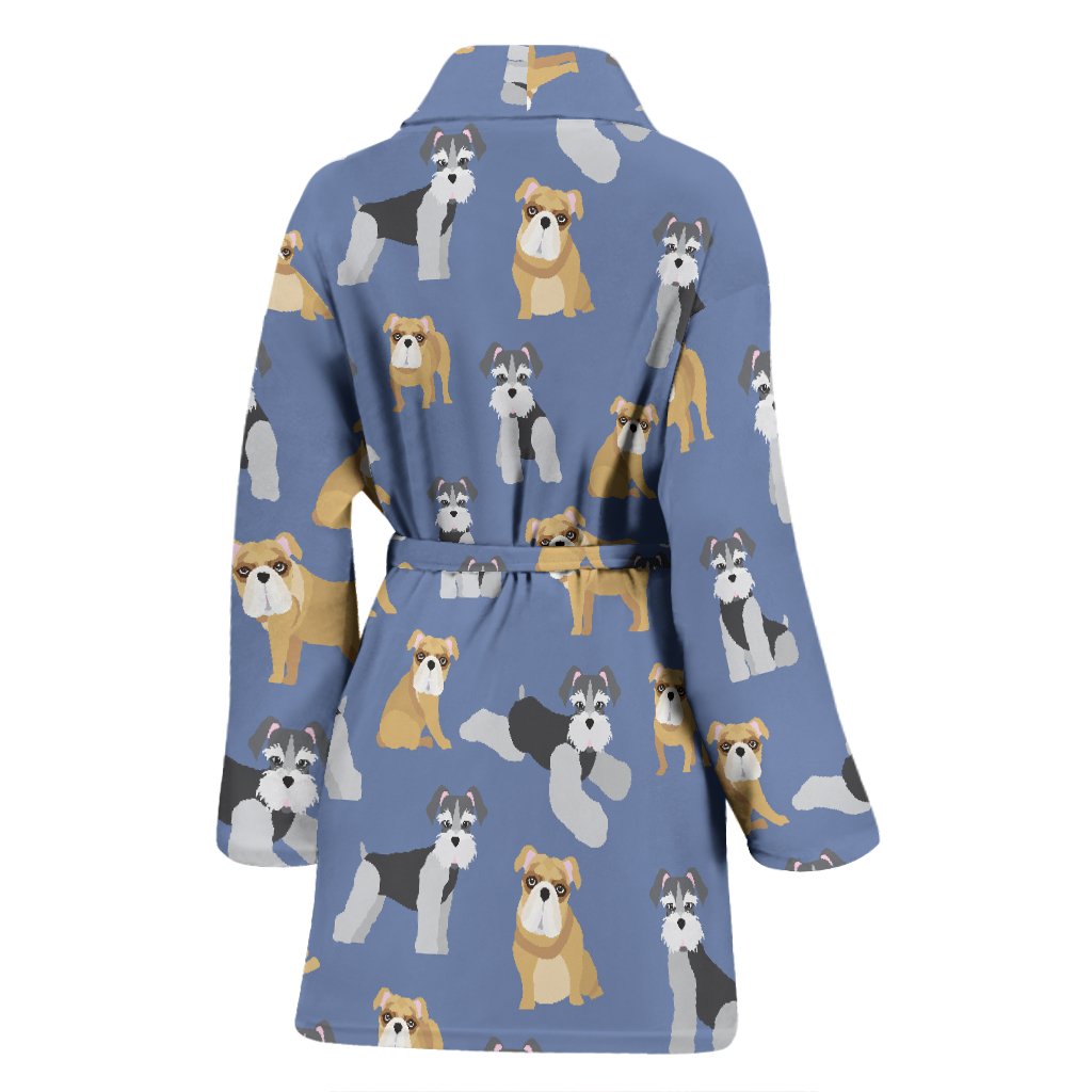 Schnauzer Dog Print Pattern Pattern Print Women Long Robe-grizzshop