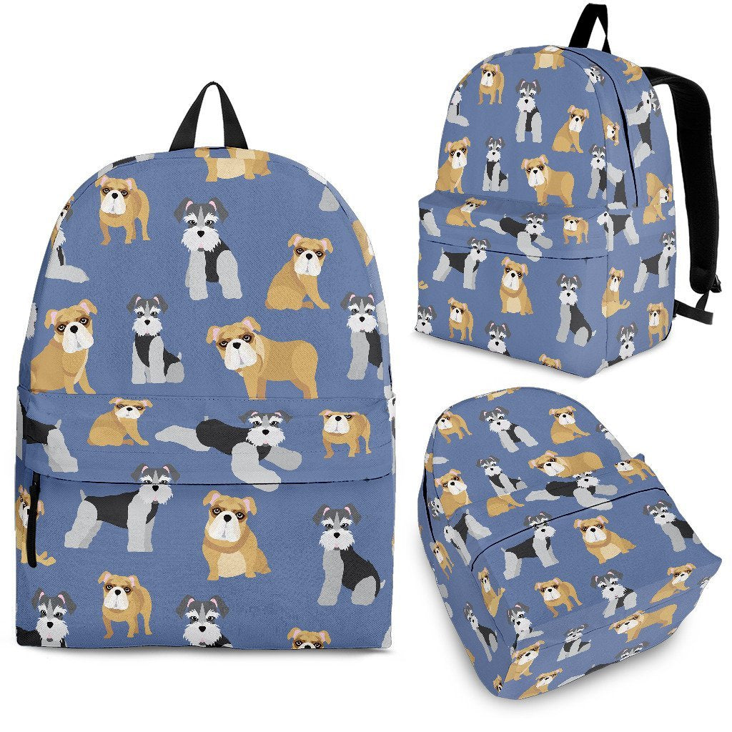 Schnauzer Dog Print Pattern Premium Backpack-grizzshop