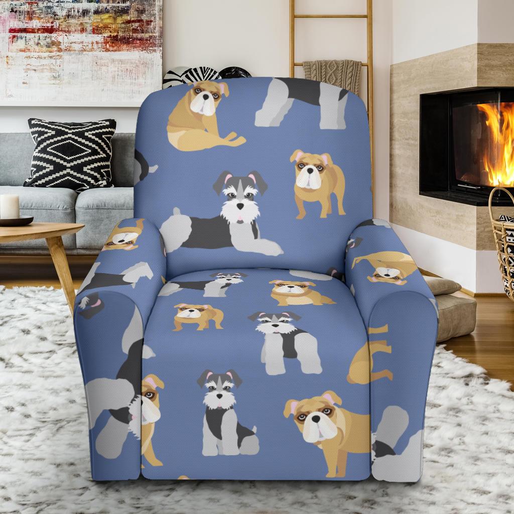 Schnauzer Dog Print Pattern Recliner Cover-grizzshop