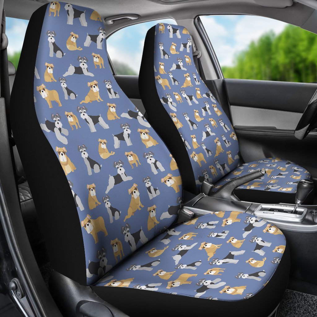 Schnauzer Dog Print Pattern Universal Fit Car Seat Cover-grizzshop