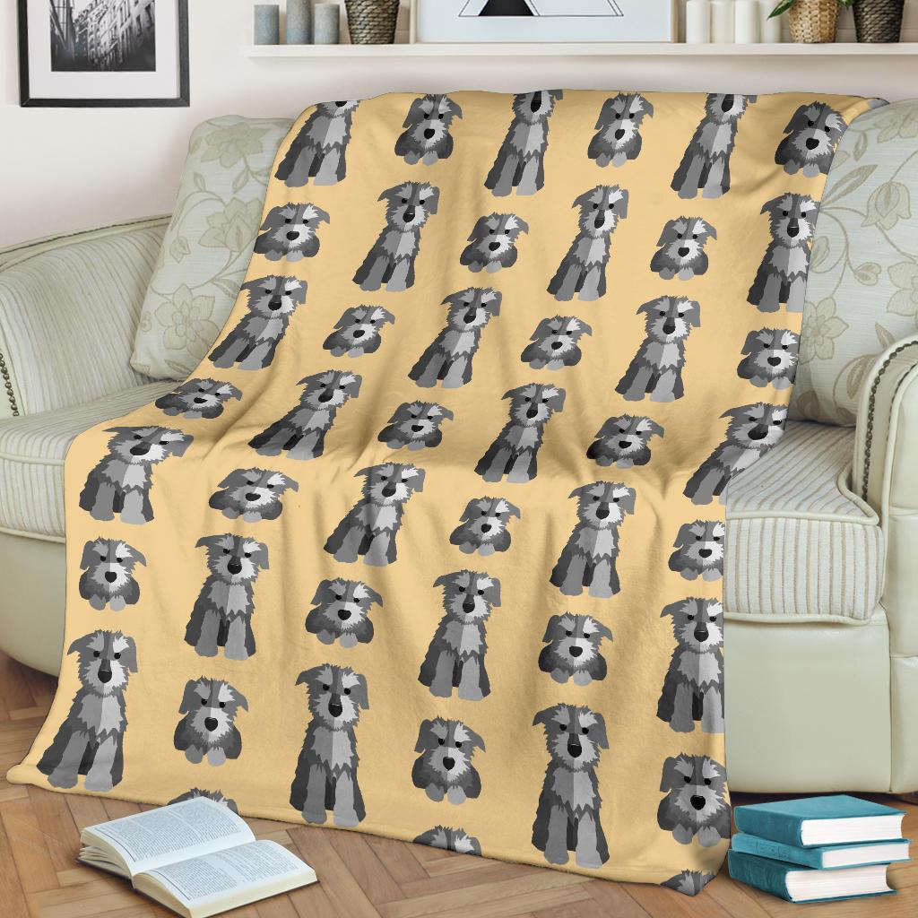 Schnauzer Dog Puppy Pattern Print Blanket-grizzshop