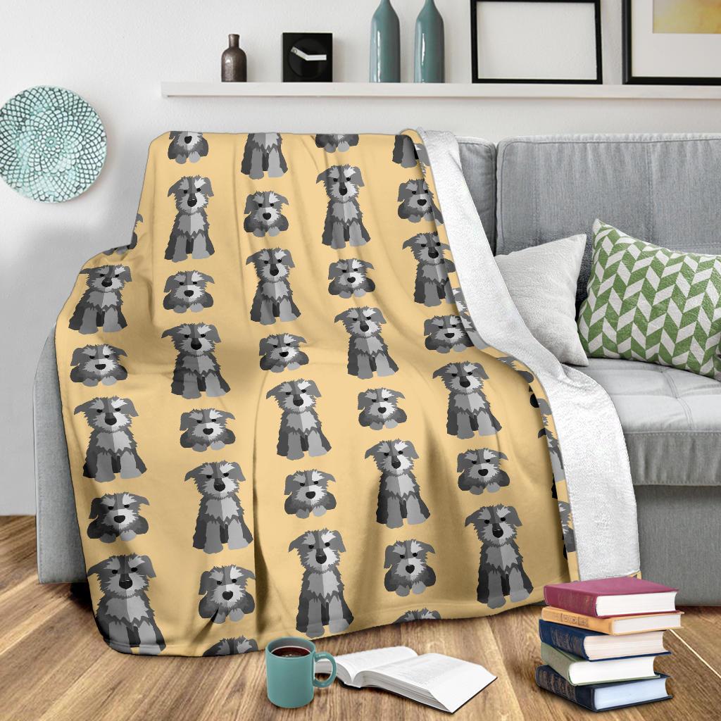 Schnauzer Dog Puppy Pattern Print Blanket-grizzshop