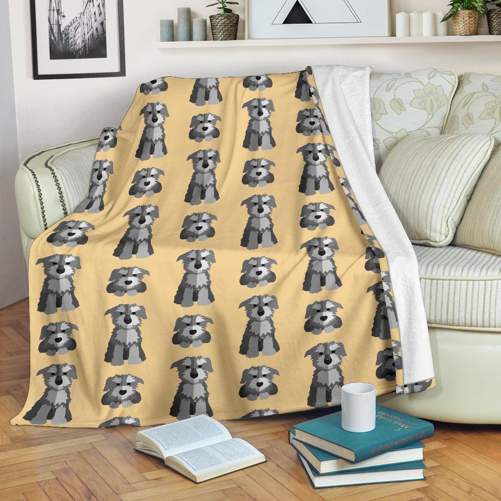 Schnauzer Dog Puppy Pattern Print Blanket-grizzshop