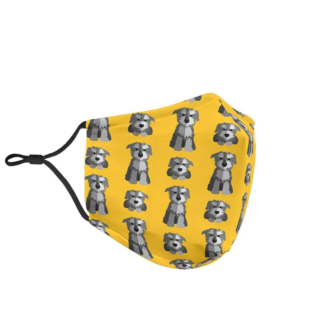 Schnauzer Dog Puppy Pattern Print Face Mask-grizzshop
