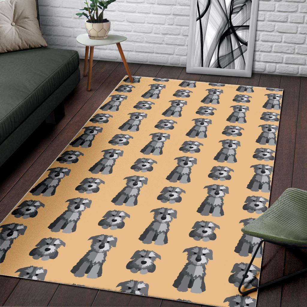 Schnauzer Dog Puppy Pattern Print Floor Mat-grizzshop